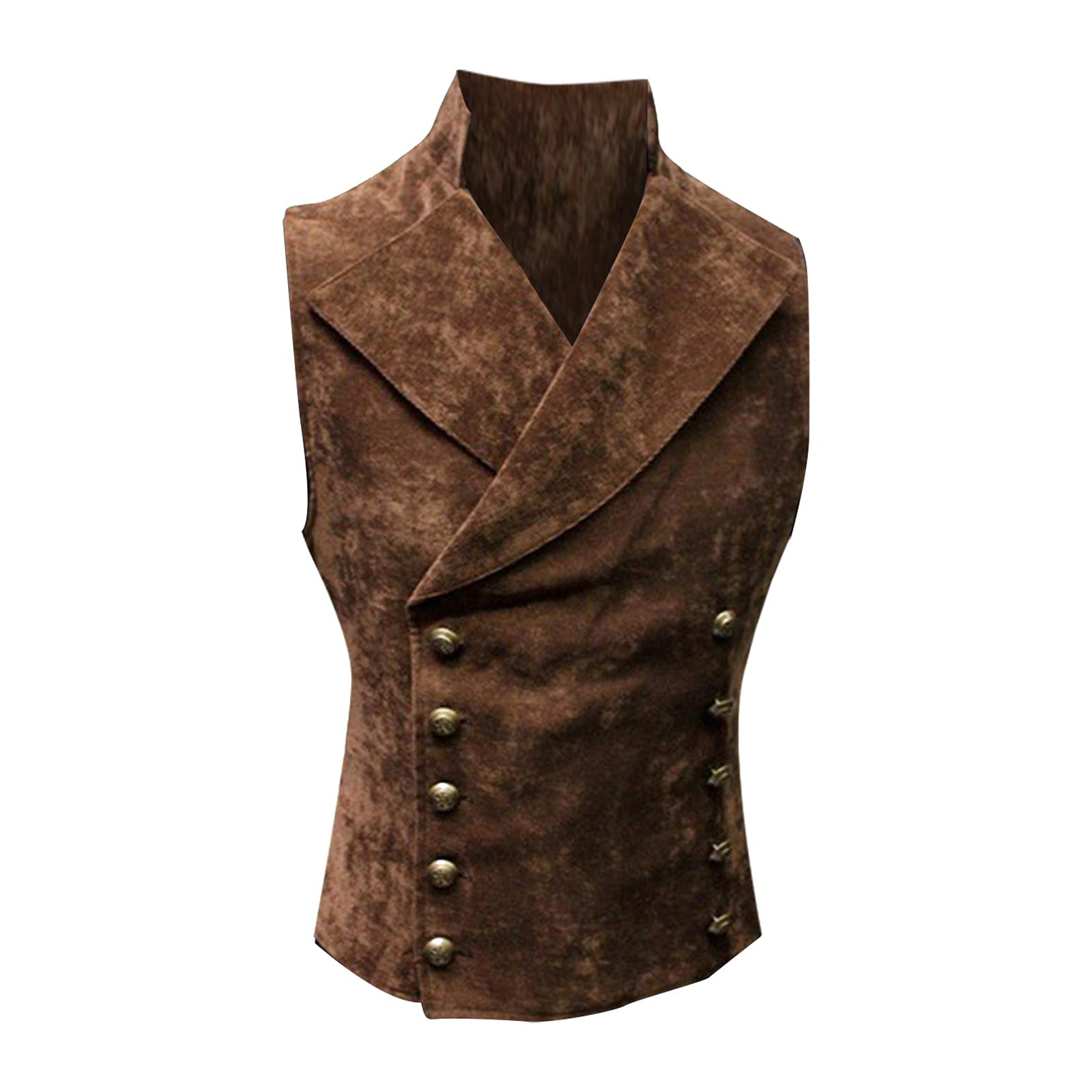 Retro Men's Button Vest - Solid Collar Blouse for Sun Protection & Style