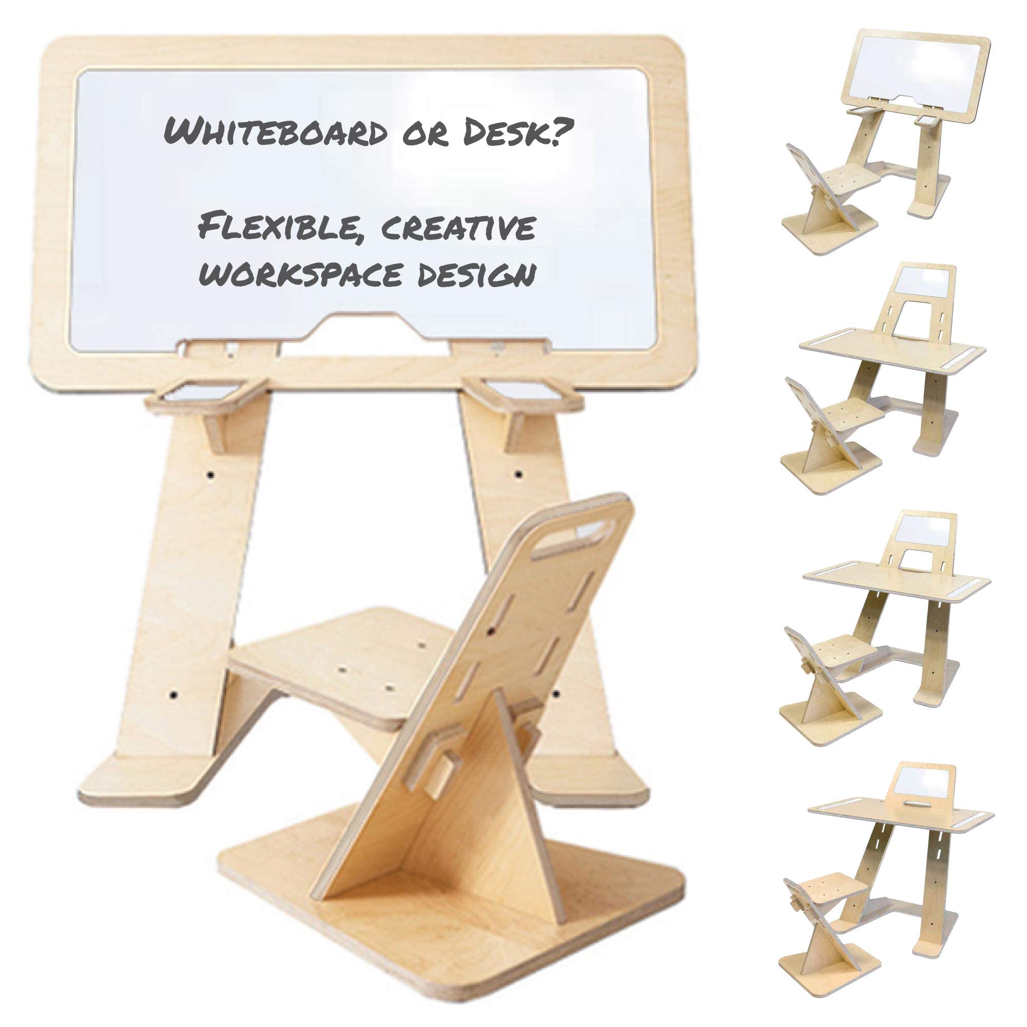 Ecotribe Adjustable Kids Desk & Chair Set with Magnetic Whiteboard Easel - Convertible Study & Art Table for Preschool to Elementary School - Perfect for Homeschooling, Drawing & Learning Activities