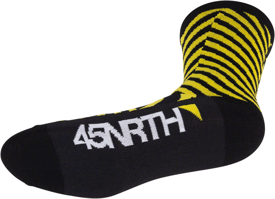 45NRTH Dazzle Lightweight Wool Socks for Men & Women - Breathable, Moisture-Wicking Hiking & Winter Socks in Yellow, Size Large - Perfect for Outdoor Adventures, Skiing & Cold Weather Activities