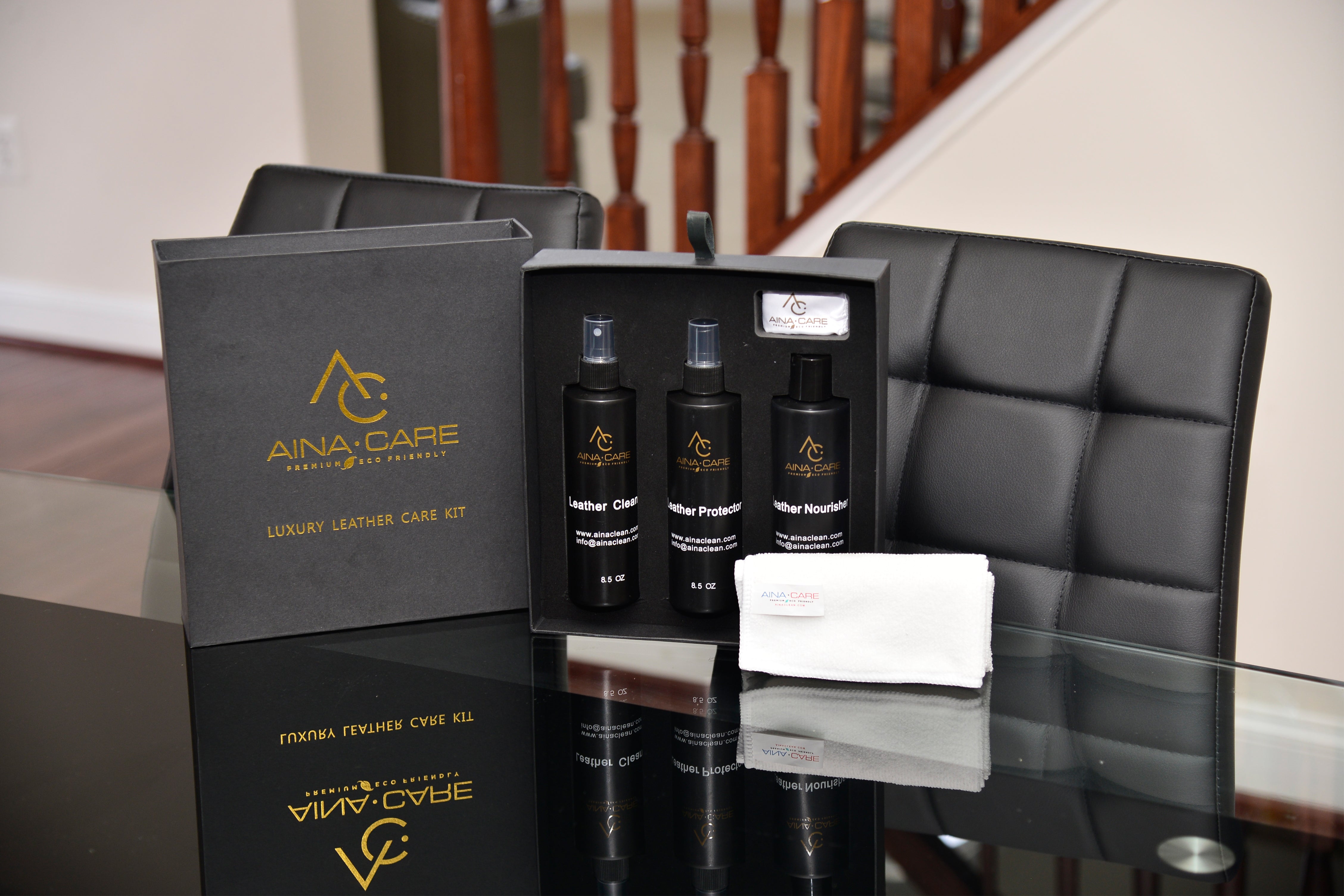 Premium Leather Care Kit - Conditioner, Cleaner & Protector for Car Seats, Furniture & Bags | Ultimate Leather Maintenance Set for Long-Lasting Shine & Protection