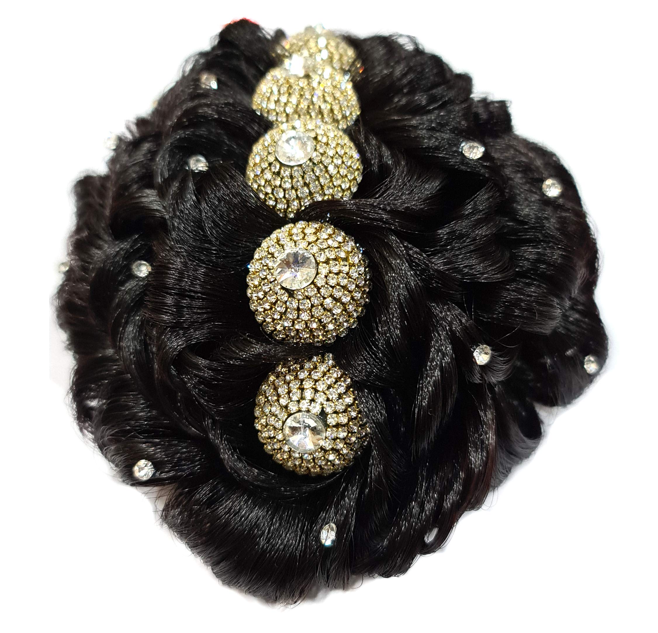 Foreign Holics Synthetic Hair Bun Maker - Hair Donut for Women & Girls - Perfect for Weddings, Prom & Updos (Black)