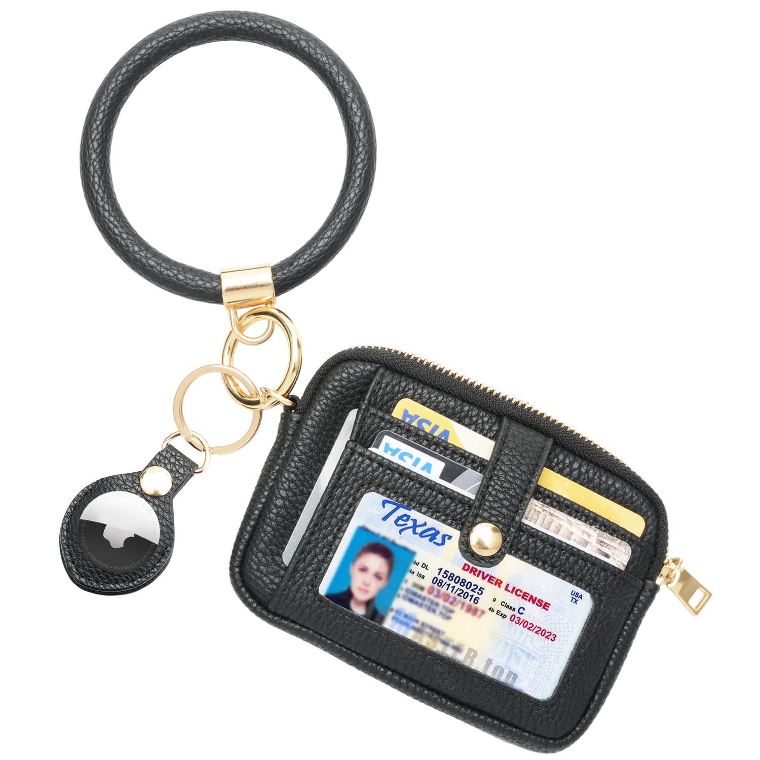 SNUG STAR Wristlet Bracelet Keychain with Wallet Card Holder Pocket - Silicone Beaded Bangle Key Ring & Coin Purse for Women - Perfect for Keys, Cards, Cash & Small Essentials (Gym, Shopping, Travel)