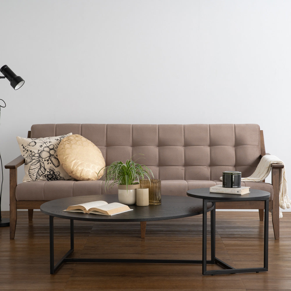 Round Coffee Table 100cm - Modern Black Wooden Living Room Table for Small Spaces | Perfect for Apartments, Studios & Cozy Home Decor