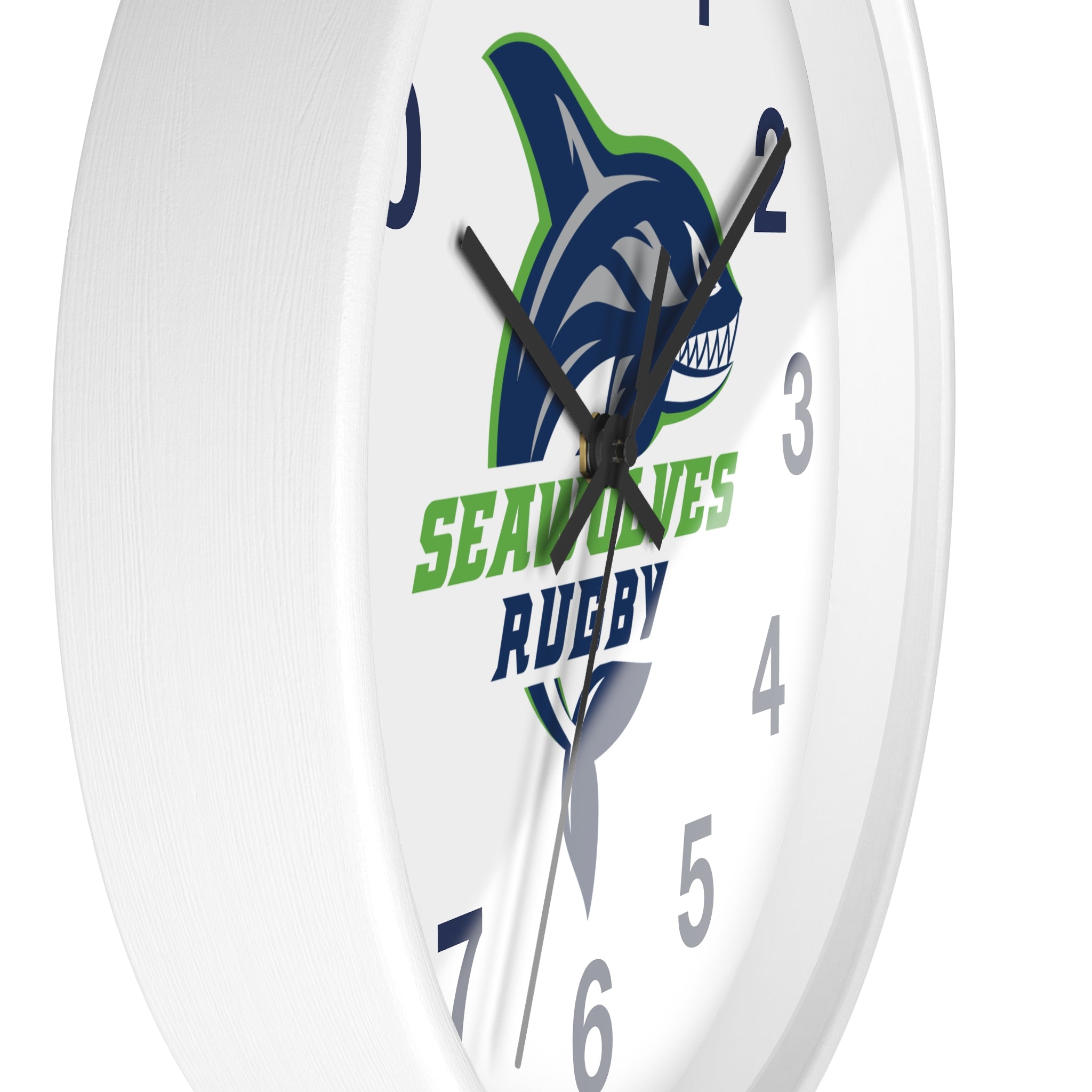 Seawolves Wall Clock - Silent Non-Ticking Battery Operated Round Clock for Home, Office, or Dorm Decor - Perfect for Sports Fans and Coastal Theme Rooms