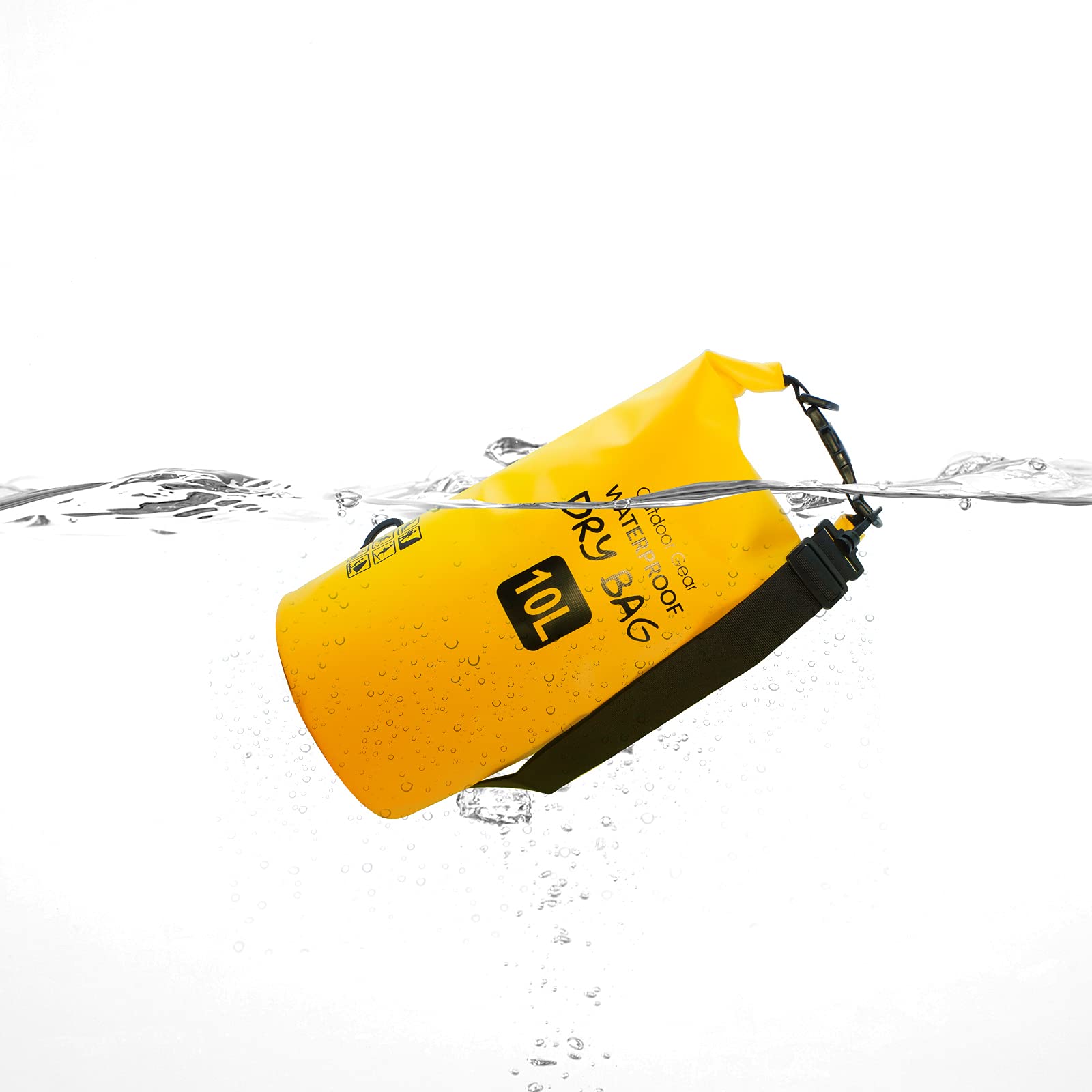**10L Waterproof Dry Bag Backpack with Phone Case - Floating & Airtight for Kayaking, Boating, Beach, Swimming, Camping, Hiking, Fishing - Keep Gear Dry in Any Adventure (Yellow)**