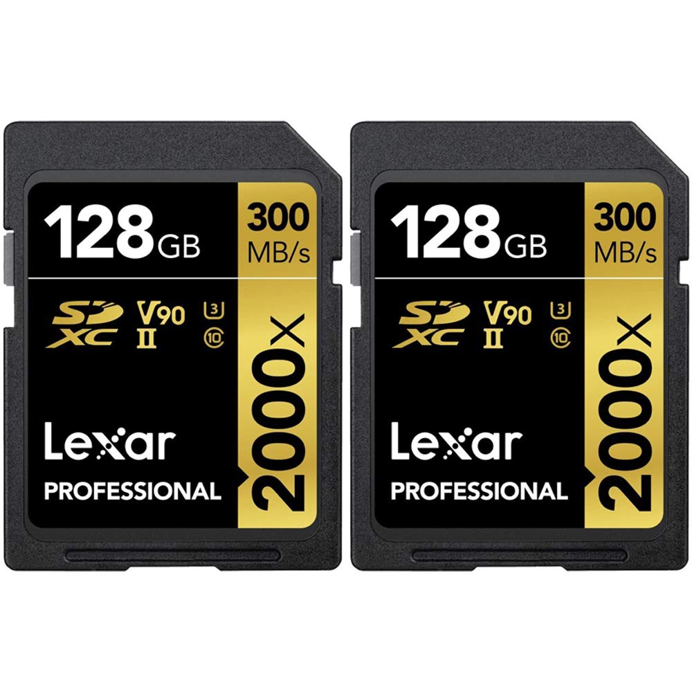 Lexar Pro 2000x 128GB SD UHS-II Memory Card (2-Pack) - High Speed for 4K Video & Burst Mode Photography - Perfect for DSLR Cameras, Drones & Action Cameras