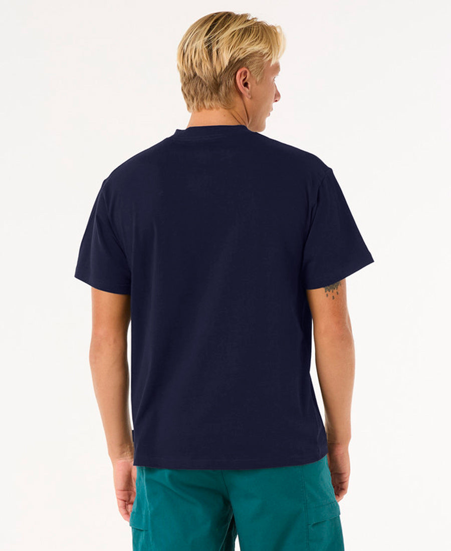Rip Curl Men's MC Loose Fit T-Shirt - Comfortable Casual Wear for Surfing, Beach & Everyday Use (Navy Blue)