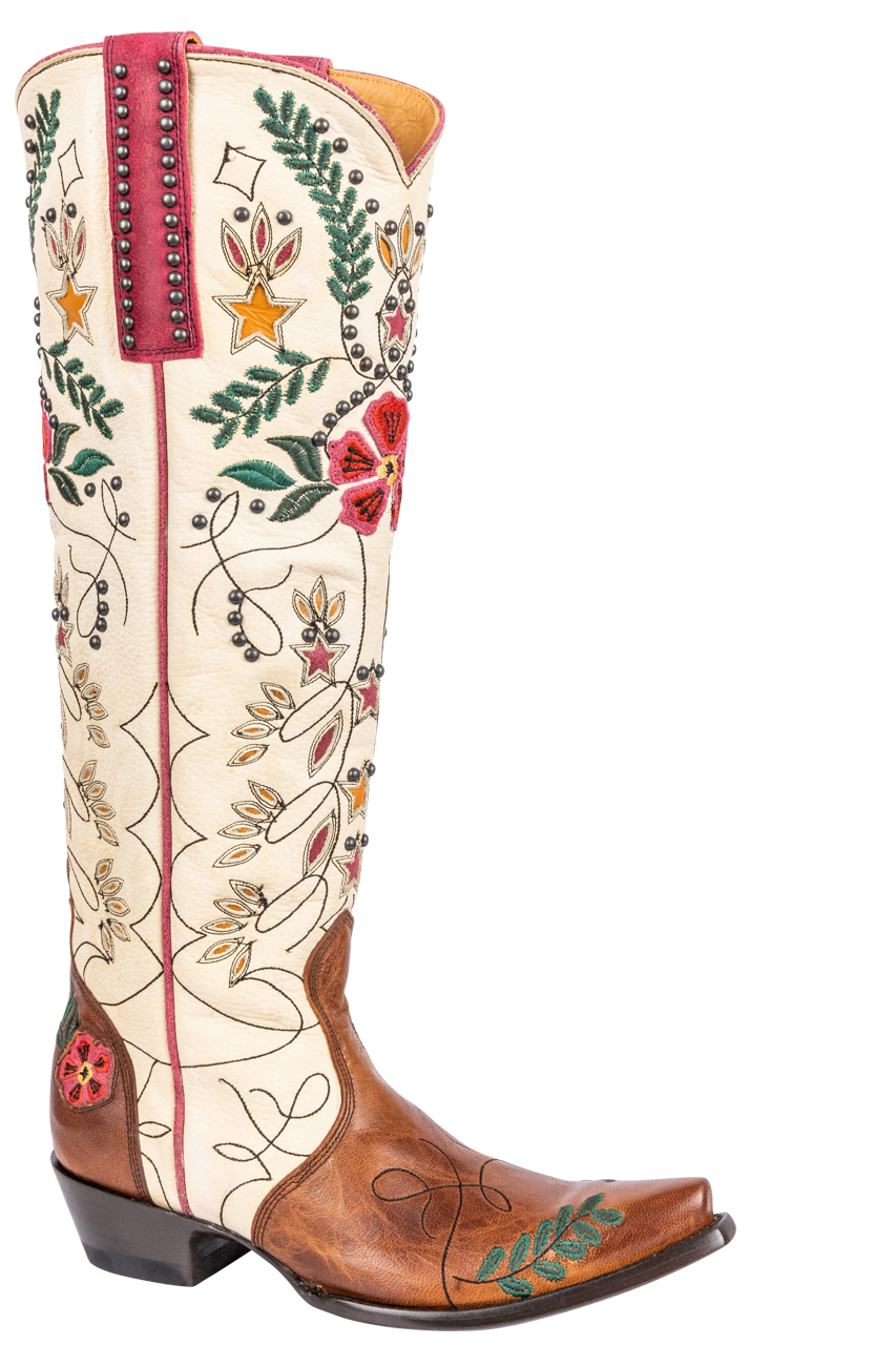 Old Gringo Full Bloom Cowgirl Boots in Cream - Stylish Western Boots for Women | Perfect for Rodeo, Country Dancing & Fashion Outfits