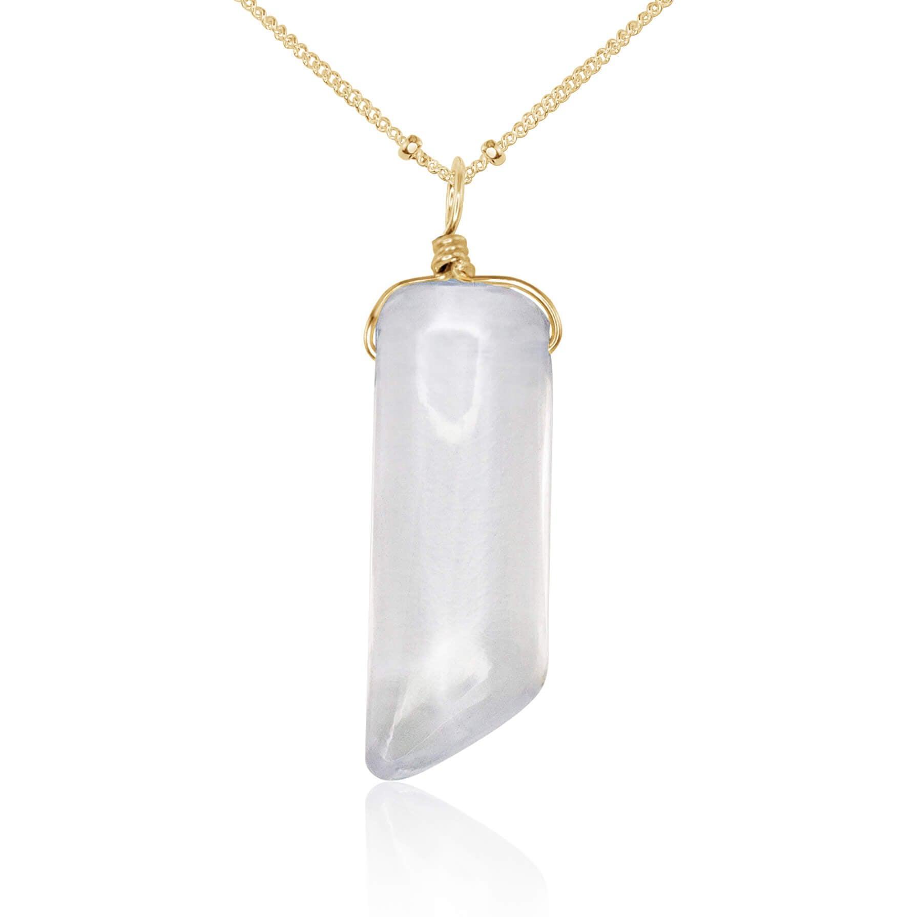 Natural Smooth Crystal Quartz Point Necklace - Healing Stone Pendant for Meditation, Energy Cleansing & Spiritual Balance | Perfect for Yoga, Reiki & Chakra Alignment