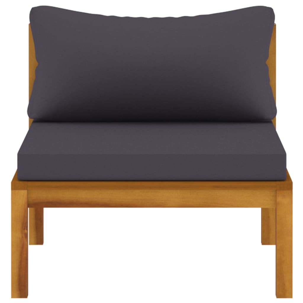 3-Piece Patio Lounge Set with Dark Gray Cushions - Outdoor Sectional Sofa & Couch Set - Acacia Wood Furniture for Front Porch, Backyard, Balcony - Perfect for Relaxing, Entertaining & Outdoor Lounging