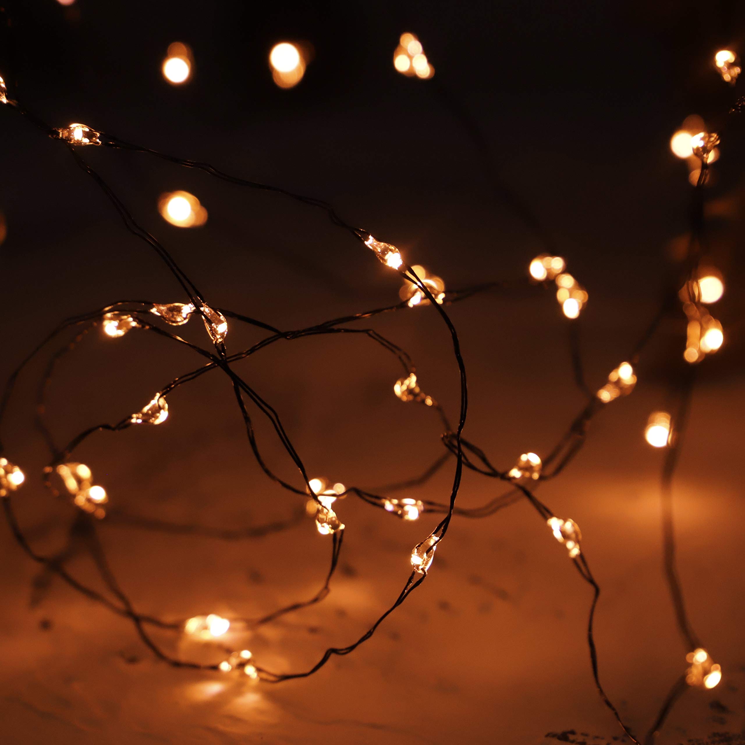Fall Fairy Lights - Battery Operated String Lights for Thanksgiving & Indoor Decor (Orange) - Perfect for Autumn Home Decor