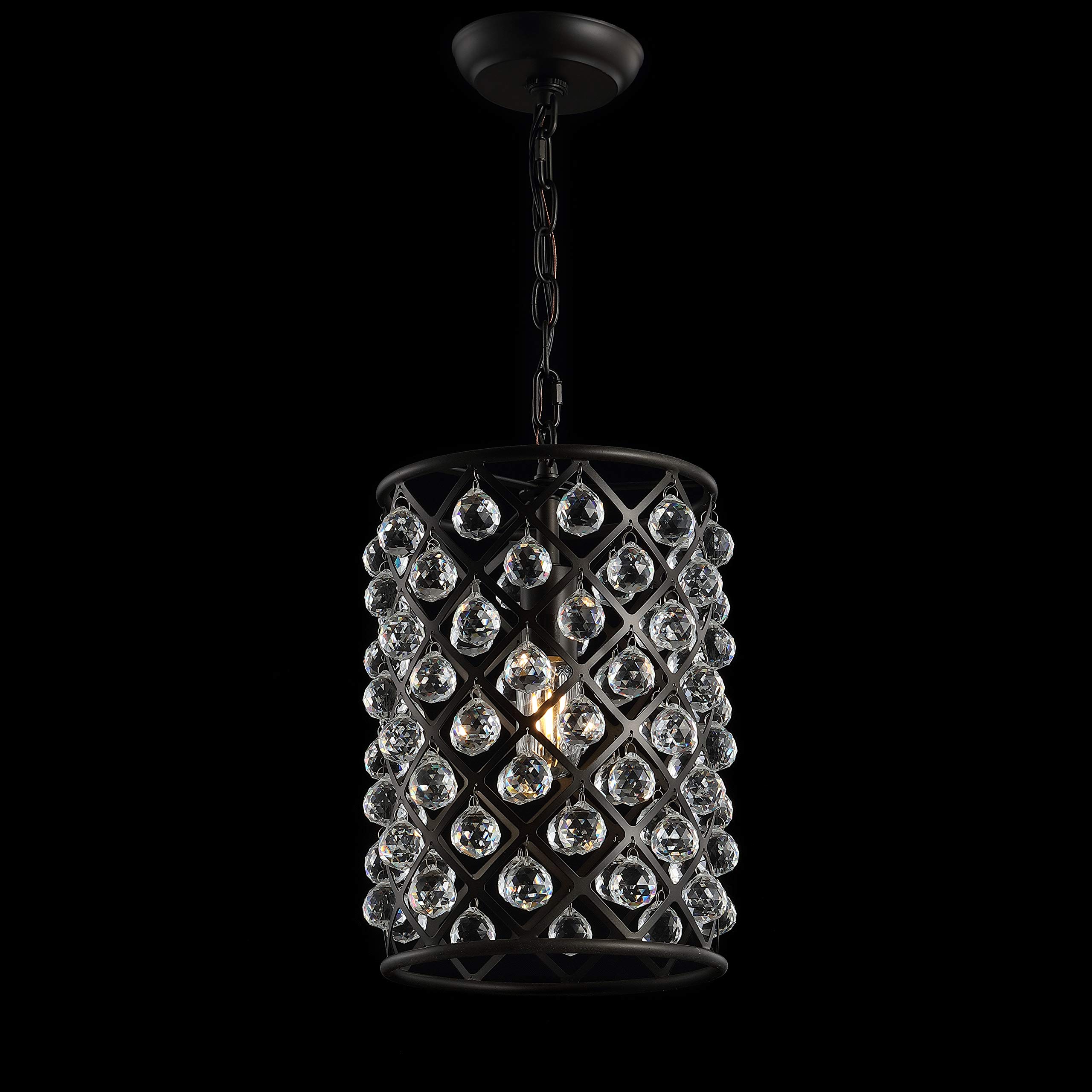 JONATHAN Y JYL9025A Gabrielle 10-Inch Crystal & Metal LED Pendant Light - Modern Contemporary Transitional Glam Chandelier - Perfect for Living Room, Dining Room, Kitchen, Bedroom, Hallway & Foyer - Oil Rubbed Bronze Finish