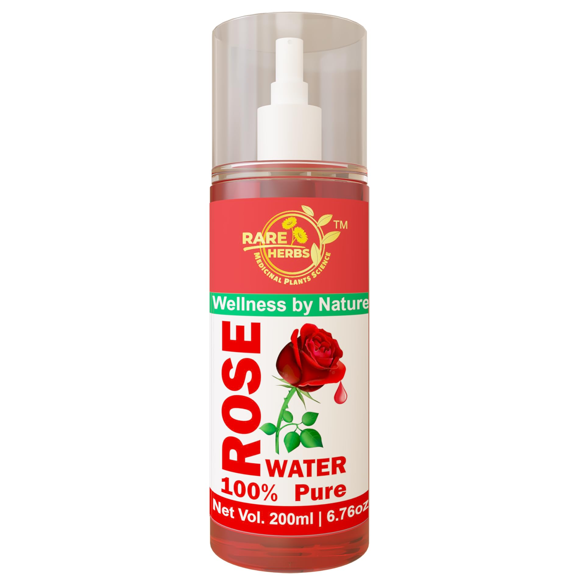 Natural Rose Water Face Mist Spray - Chemical-Free, Pure Hydration for All Skin Types | Cleanses Skin, Tightens Pores & Restores pH Balance | 200ml Bottle | Perfect for Daily Skincare, Makeup Setting & Post-Workout Refreshment