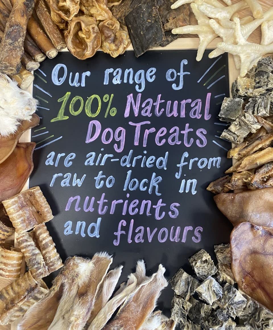 1kg Natural Beef Head Skin Dog Chews - High Protein, Grain-Free Dog Treats for Dental Health & Training - Perfect for Aggressive Chewers & Large Breeds