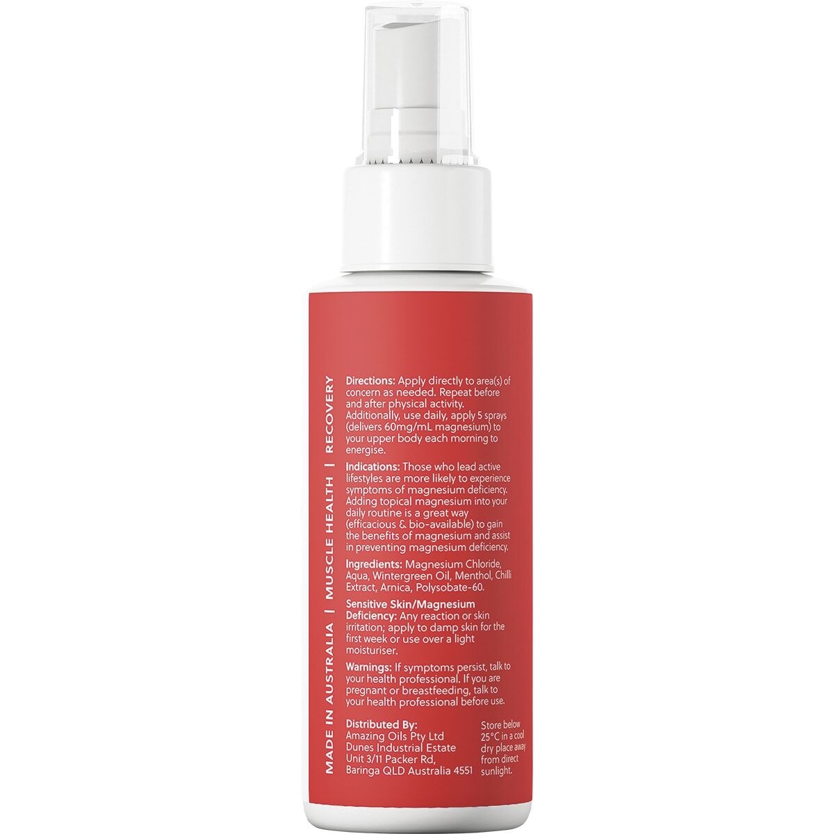 Amazing Oils Magnesium Active Spray with Arnica, Wintergreen & Menthol - Fast-Acting Muscle Recovery & Pain Relief for Athletes, Fitness & Daily Wellness