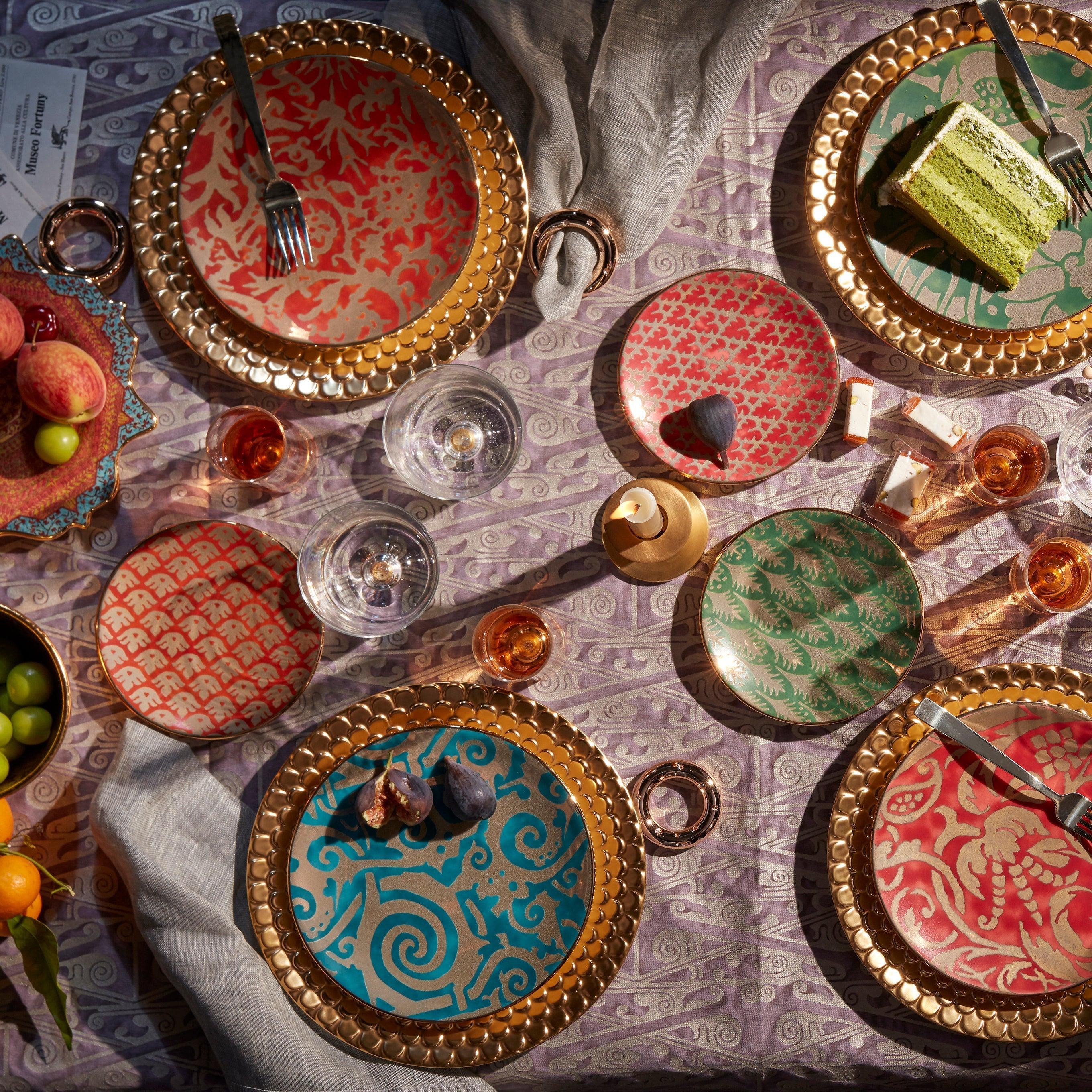 Fortuny Murillo Canape Plates Set of 4 - Elegant Spanish-Inspired Appetizer Dishes for Tapas, Hors d'Oeuvres & Party Serving