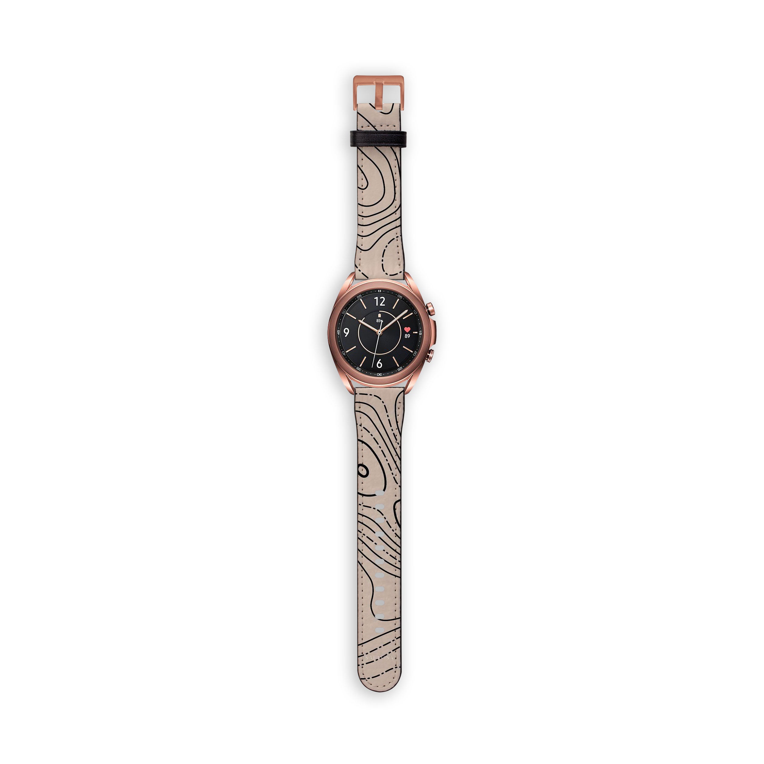 Premium Beige Terrain Galaxy Watch Band - Durable Silicone Strap for Samsung Galaxy Watch 4/5/6 - Stylish & Comfortable for Workouts, Running & Everyday Wear