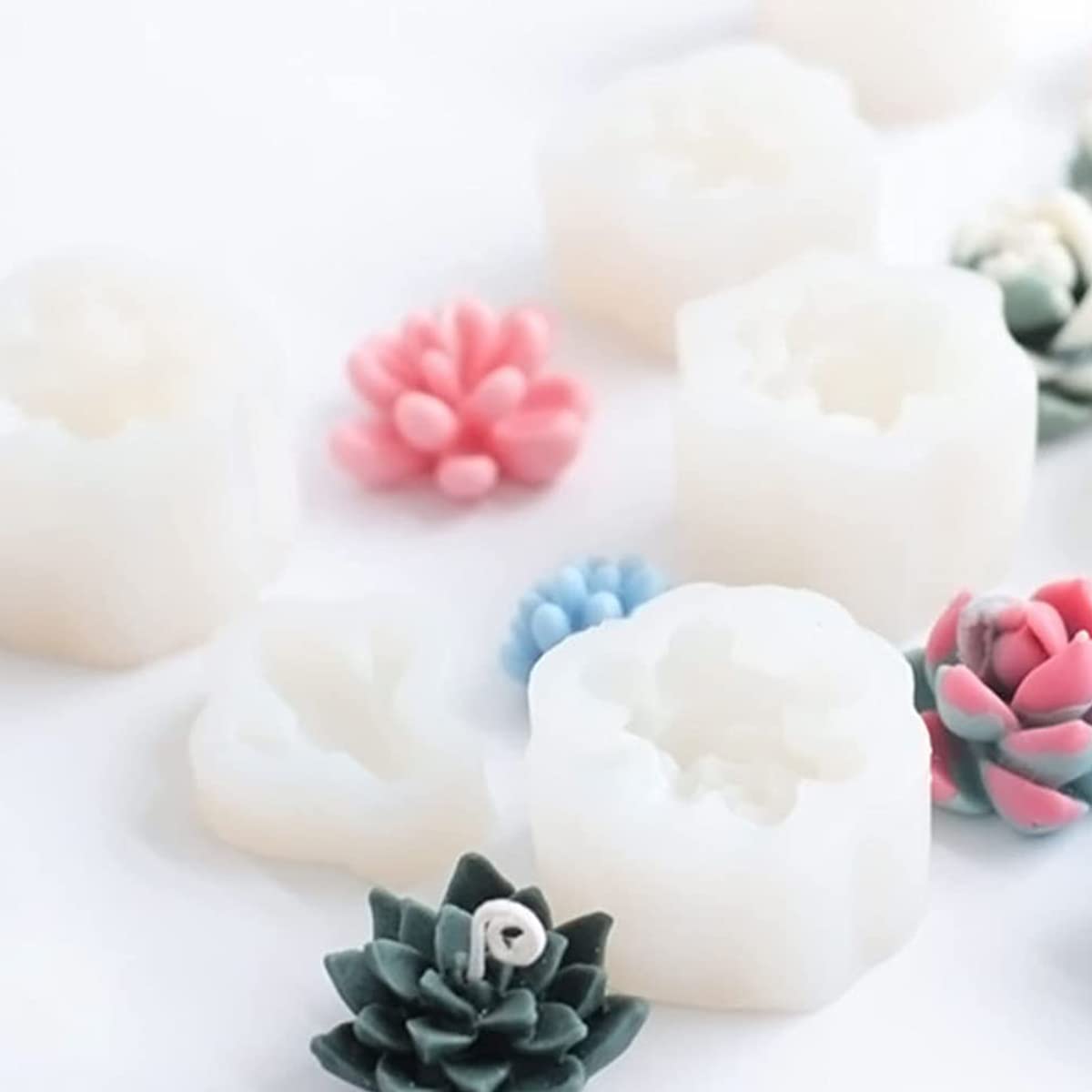 9 PCS Succulent Silicone Molds for DIY Resin Casting - 3D Cactus & Flower Molds for Clay, Candle Wax, Soap Making, Cake Decorating - Perfect for Home Crafts, Wedding Favors, and Party Decorations