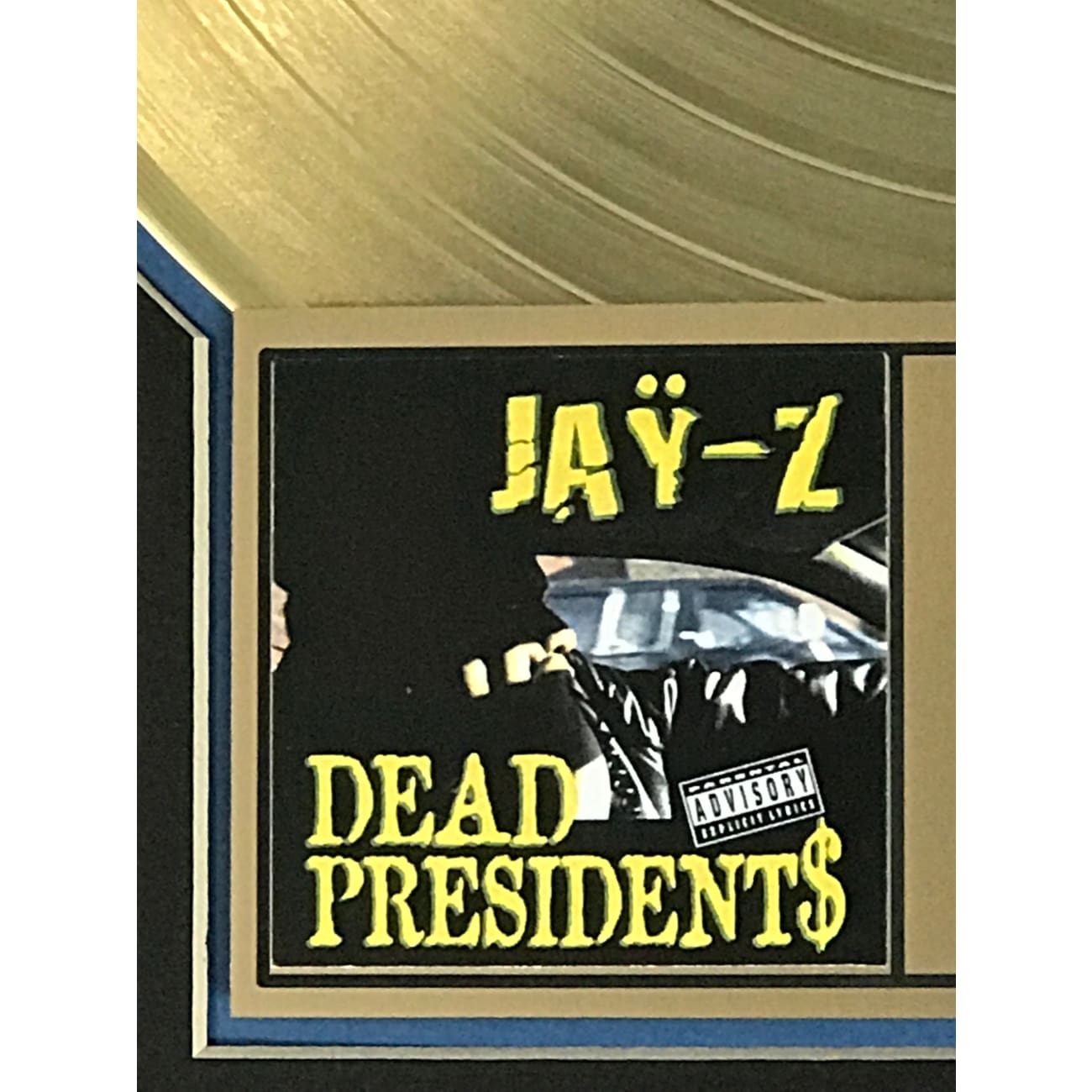 Jay Z Dead Presidents RIAA Gold Maxi Single Award - Rare Collectible Vinyl Record for Music Enthusiasts & Hip-Hop Memorabilia Fans - Perfect for Display, Gifts & Music Collections