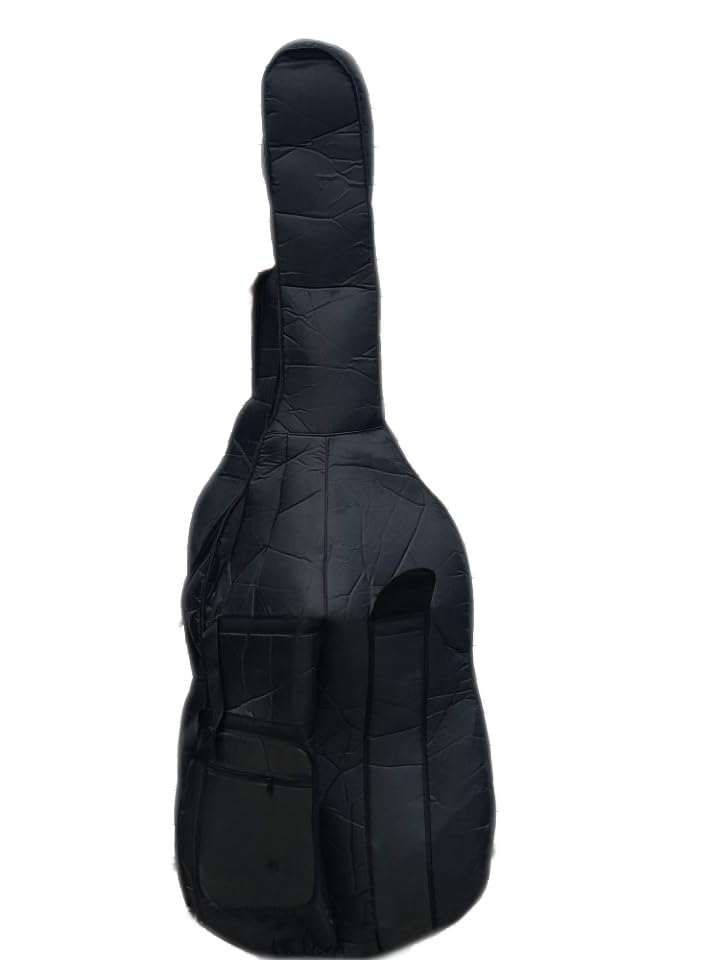 Oxford Cloth 3/4 Upright Double Bass Soft Case with Thick Padding, Waterproof, Multiple Storage Pockets & Adjustable Back Straps - Cello Gig Bag (Style 1) for Musicians, Orchestra Performances & Travel Protection