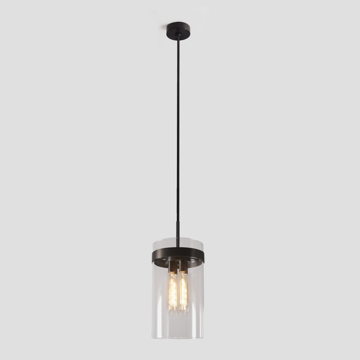 Verbena Cylinder Glass Pendant Light - Modern Handmade Glass Shade for Dining Room, Kitchen Island & Bedroom Lighting - Dimmable Edison Bulb Compatible