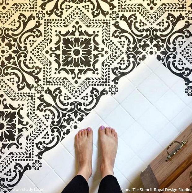Lisboa Tile Stencil - Reusable DIY Ceramic Stencils for Home Decor, Wall Art & Craft Projects | Perfect for Bathroom, Kitchen Backsplash & Floor Tile Designs