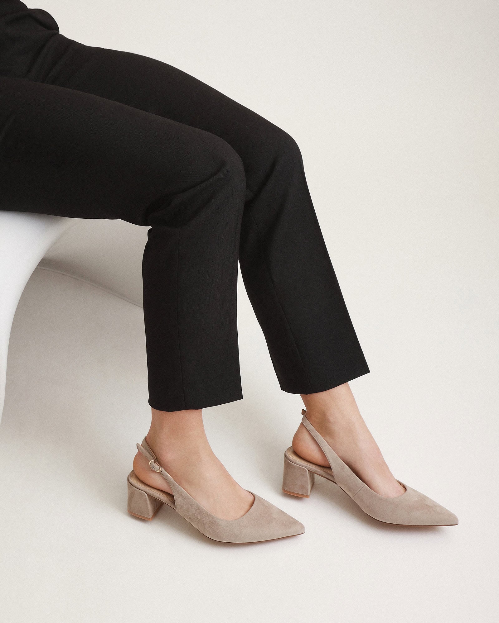 CARA Women's Low Heel Suede Mushroom Shoes - Comfortable Casual Slip-On Loafers for Work, Office & Everyday Wear