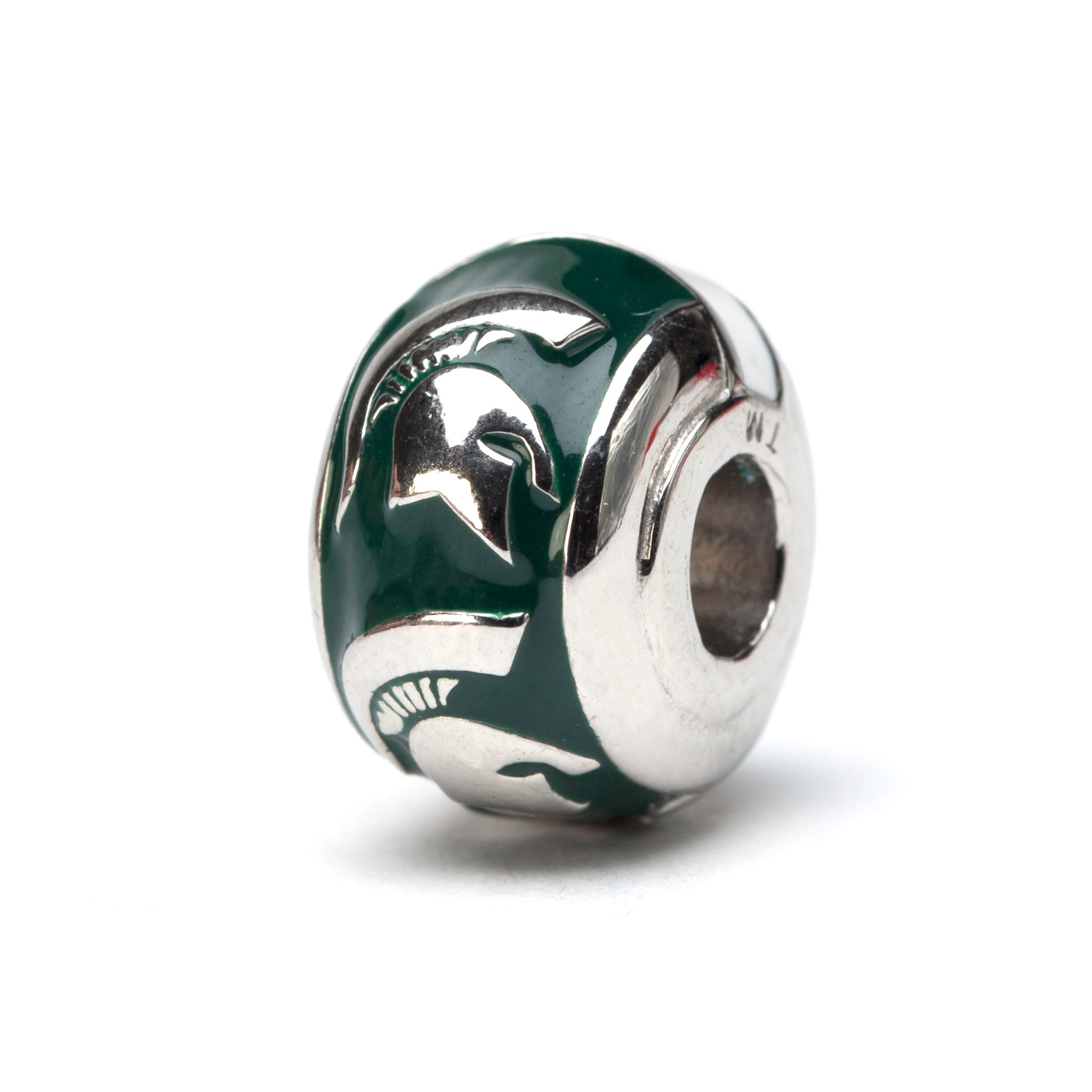 Michigan State Spartans Charm Bracelet - Official MSU Licensed Jewelry with 3 Spartan Charms & 4 Crystal Beads | Stainless Steel University Gift for Women & Men | Perfect for Game Day, Graduation & Spartan Pride