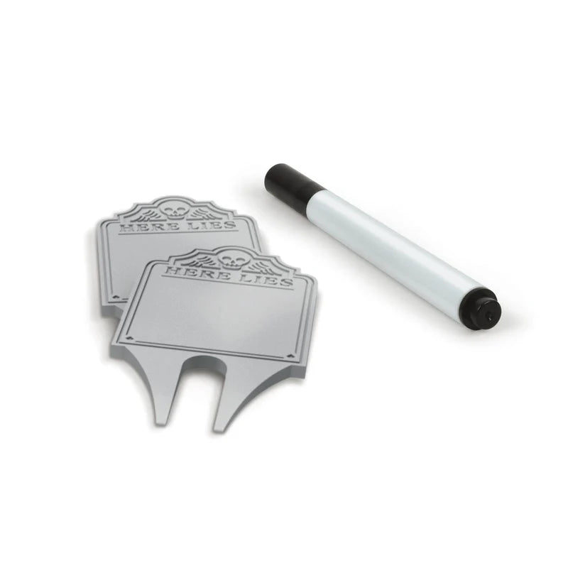 Fred Grave Markers - Reusable Food Signs for Parties, Picnics & Events - Durable Plastic Serving Labels for Buffets, Potlucks & Catering
