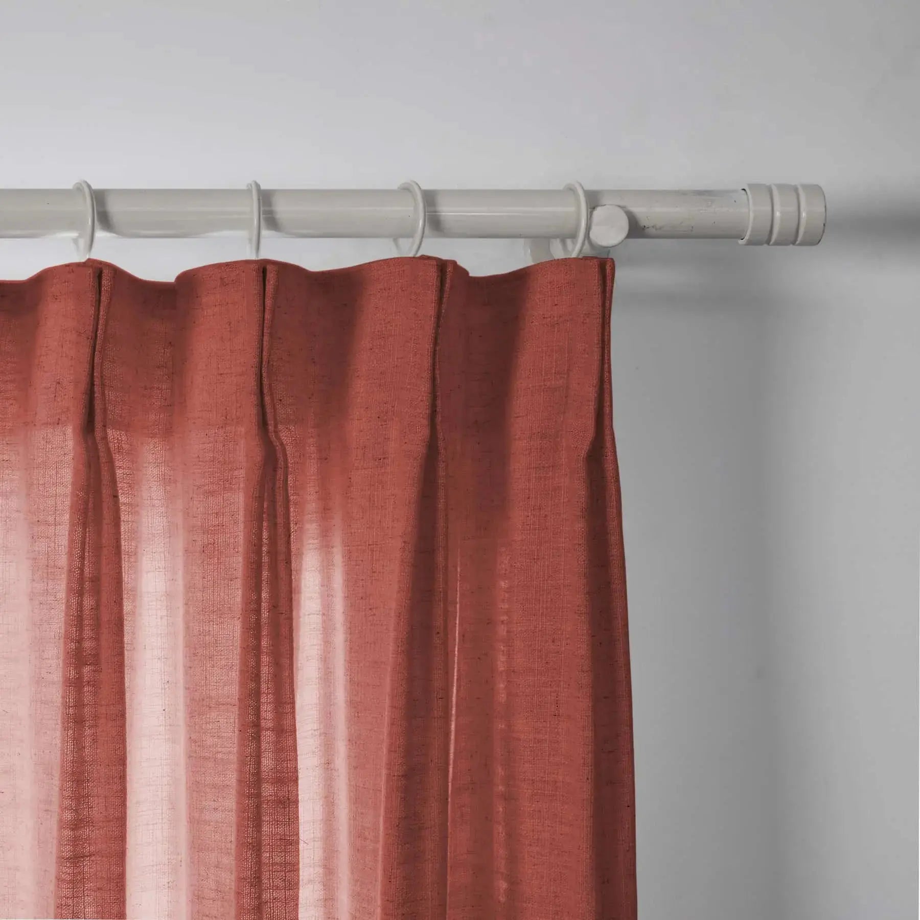 Linen Pleated Cafe Curtains for Kitchen Windows - Elegant Semi-Sheer Window Treatment for Coffee Shops, Restaurants & Home Decor
