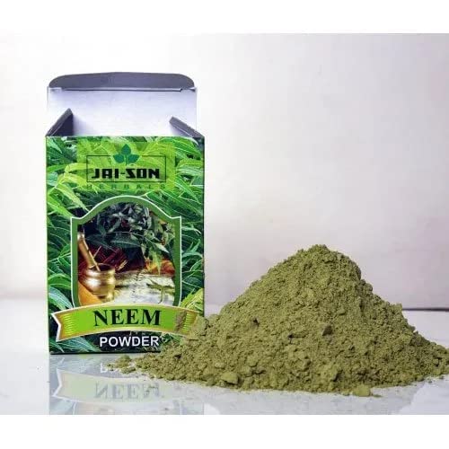 Jai-Son Herbals Neem Powder for Acne & Skin Care - 100% Natural Face Mask & Hair Treatment for Dry, Frizzy Hair (4-Pack, 100g Each) | Perfect for Daily Skincare Routine & Hair Nourishment