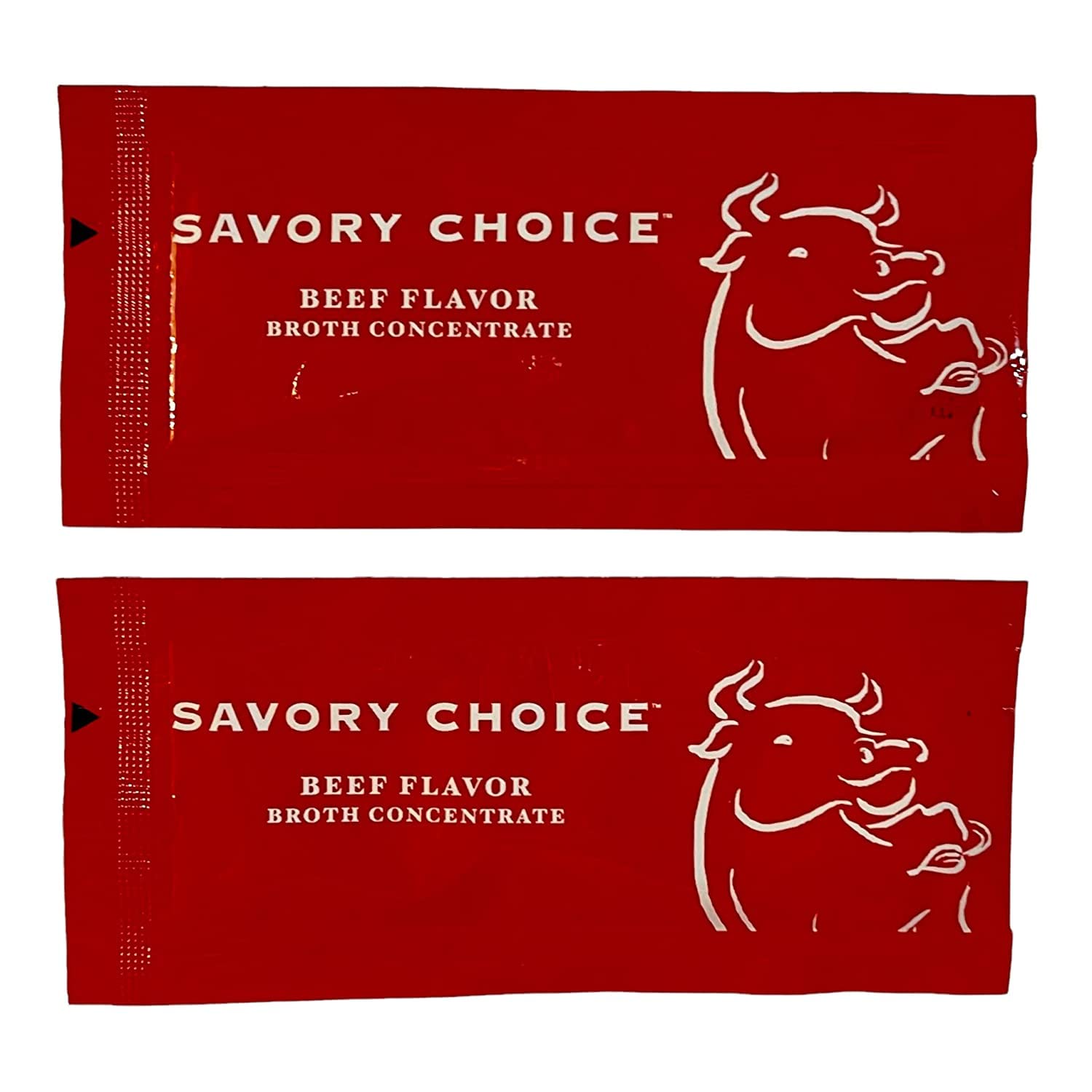 Savory Choice Reduced Sodium Gluten-Free Beef Broth Concentrate - Pack of 40 | Low-Salt Cooking Stock for Soups, Stews & Healthy Meals | Keto & Paleo Friendly