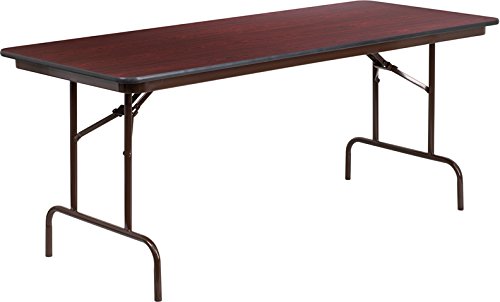 StarSun Depot 30x72 Inch Rectangular Mahogany Folding Banquet Table - 30