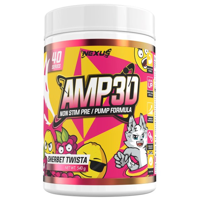Best Non-Stimulant Pre-Workout Supplement - Amp3D Energy & Focus Booster for Gym, Running & Fitness Training