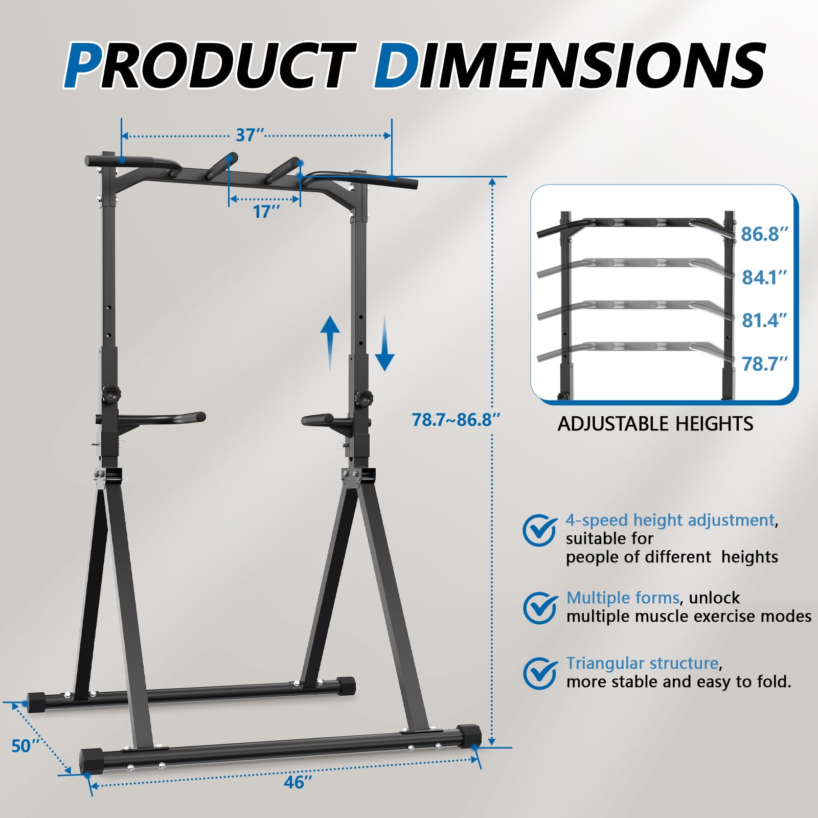 Pull Up Bar for Home Gym - Power Tower with Dip Station for Strength Training & Fitness Workouts - Perfect for Home Exercise, Calisthenics & Full Body Workouts
