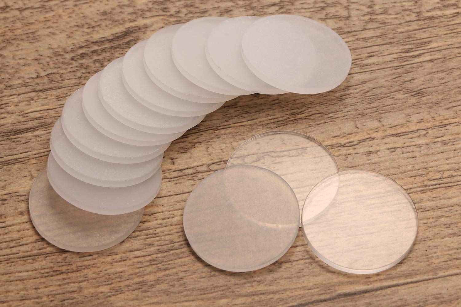 Tupalizy 1 Inch Clear Acrylic Miniature Bases - 25 Pack of 1.5mm Thick Flat Circular Discs for Tabletop Gaming, Terrain Building, Cake Decorating & DIY Crafts - Perfect Game Counters, Mini Stands & Decorative Markers