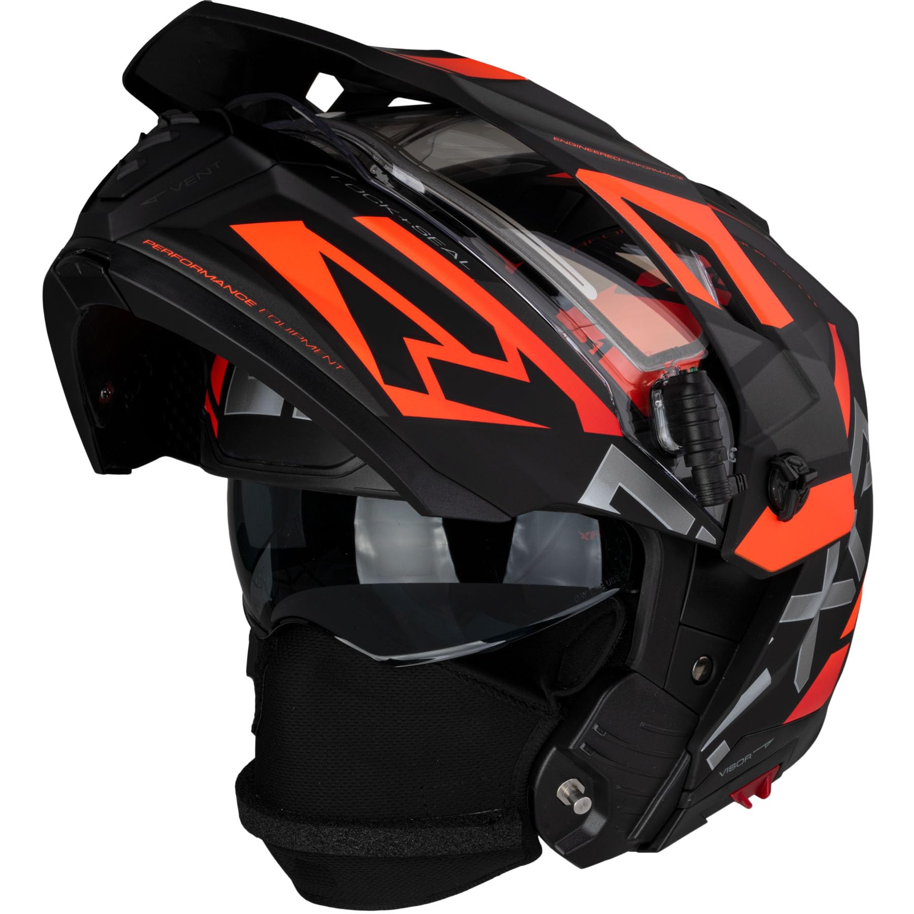 FXR Maverick X Helmet 2025 - Black/Orange - Large Size - High-Performance Snowmobile & ATV Helmet for Extreme Sports & Winter Adventures