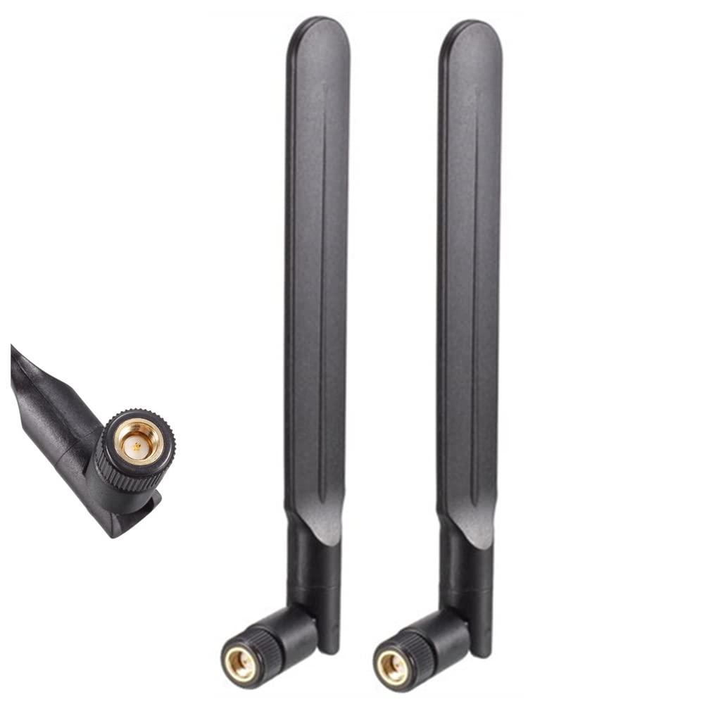 2-Pack 10dBi 4G LTE SMA Male Antenna with Inner Pin - High Gain Cellular Antenna for Wireless CPE Routers, Hotspots, IoT Gateways, Trail Cameras & Outdoor Security Cameras - Perfect for Remote Monitoring, Industrial IoT & Outdoor Connectivity