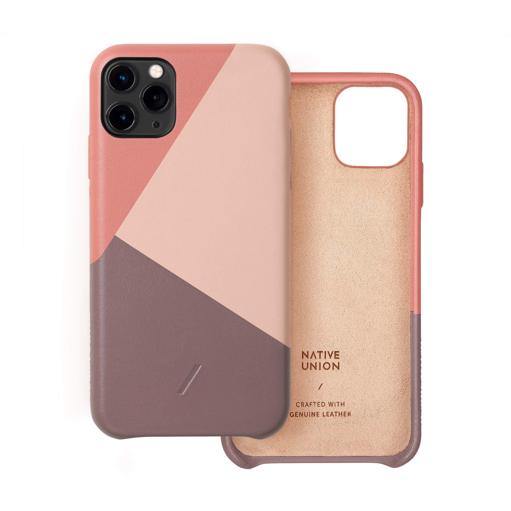 Native Union iPhone 11 Pro Max Bundle - Rose Marquetry Case with Wireless Charging Pad | Qi-Certified for iPhone & Compatible Devices | Perfect for Home, Office & Travel Charging