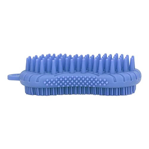 **Premium Silicone Body Scrubber for Exfoliation & Massage – Ergonomic Handle, Fatigue Relief, Comfortable Grip – Ideal for Scalp & Body Care (Blue) – Perfect for Shower, Spa & Relaxation**