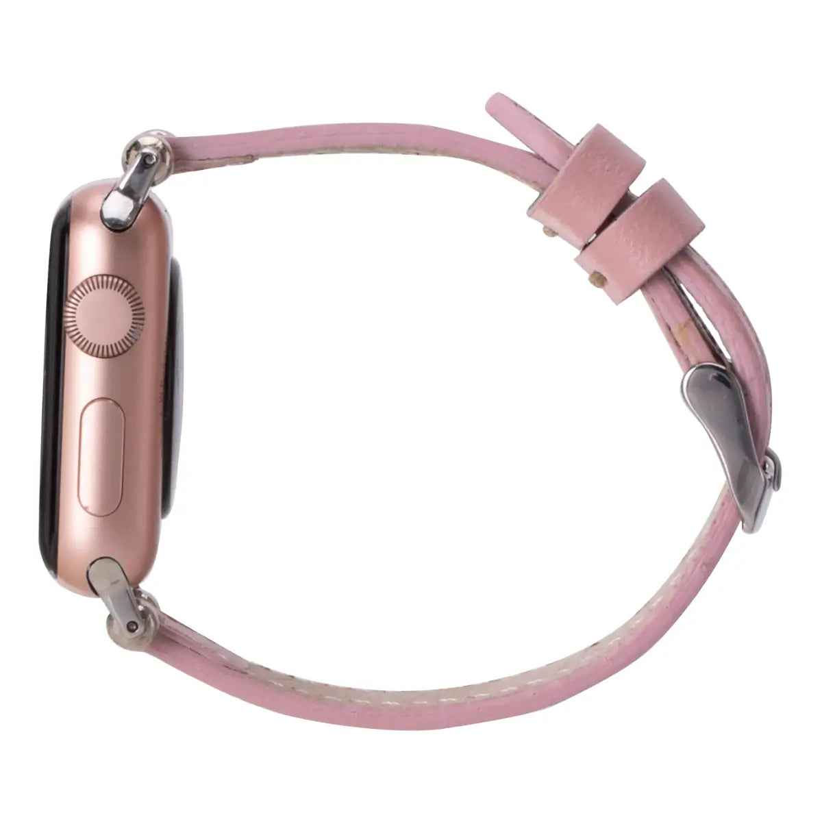 Pink Leather Ultra Slim Apple Watch Band for Women - Stylish & Comfortable Replacement Strap for Apple Watch Series 9/8/7/6/SE - Perfect for Workouts, Office & Everyday Wear