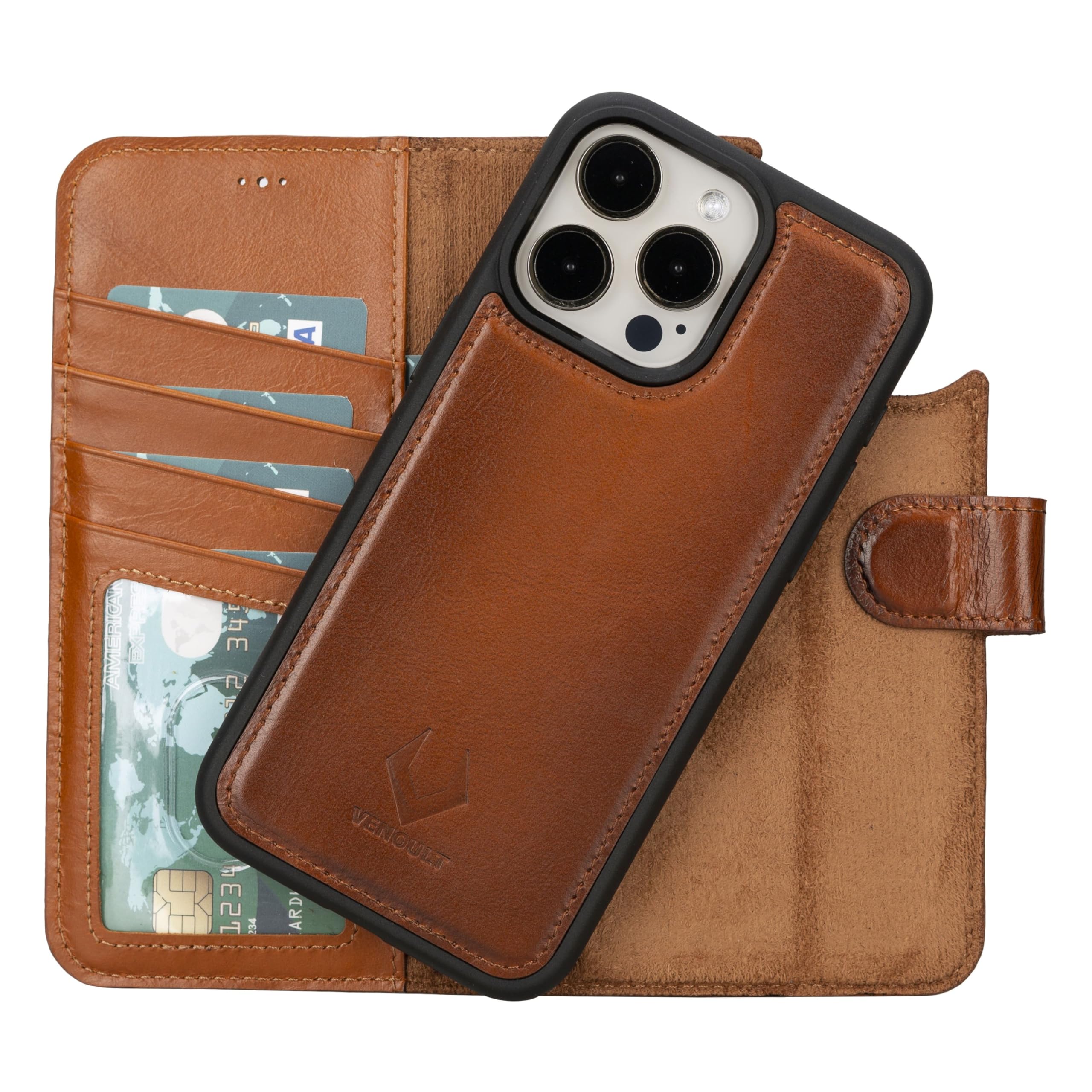 VENOULT Detachable Leather Case for iPhone 16 Pro MAX 6.9
