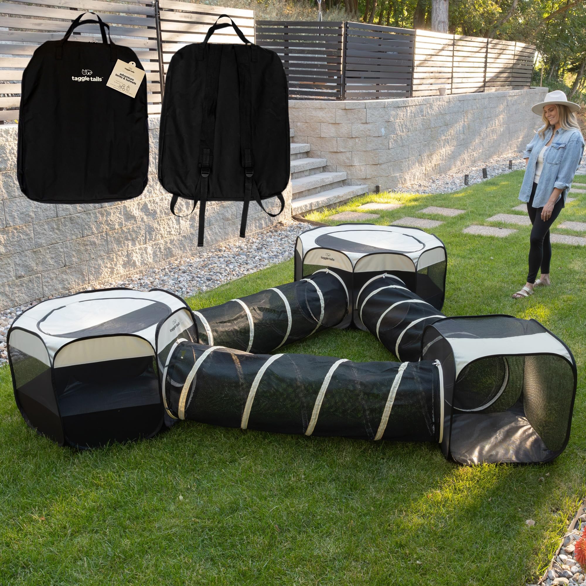 **Large Indoor-Outdoor Cat Playpen Enclosure – Durable Cat Tents & Tunnels for Cats, Dogs, Kittens, Puppies, Ferrets & Small Pets – Portable Catio, Condo & Play Area – Perfect for Home, Backyard & Travel**