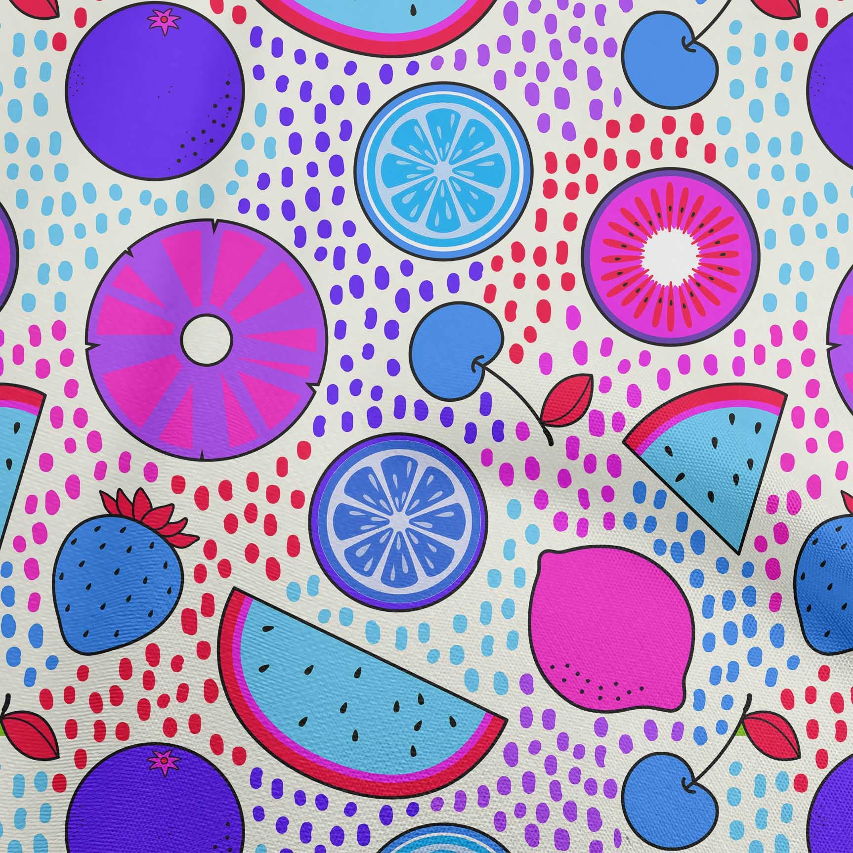 oneOone Cotton Jersey Fuschia Pink Tropical Fruit Print Fabric by The Yard - 58 Inch Wide Soft Stretchy Material for Summer Dresses, DIY Projects & Home Decor