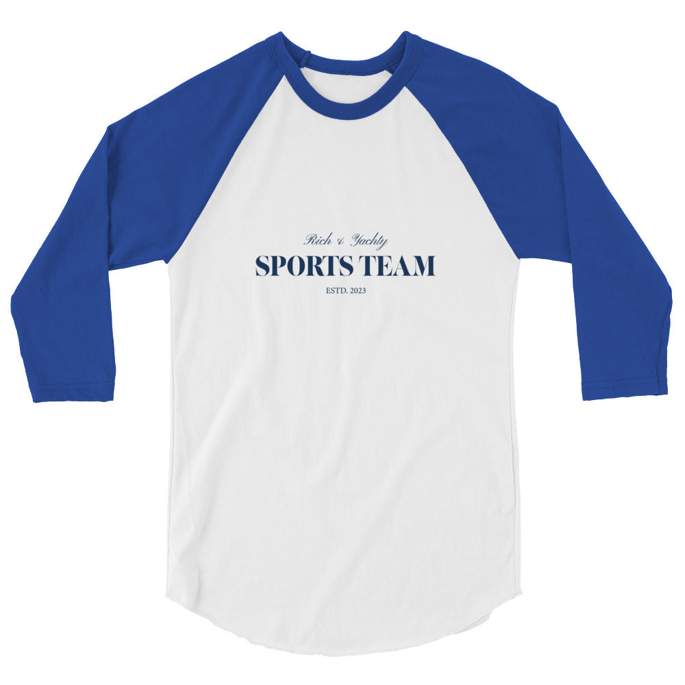 Rich & Yachty Sports Team Raglan T-Shirt - Comfortable Baseball Jersey Style Tee for Men & Women - Perfect for Team Sports, Gym Workouts and Casual Wear