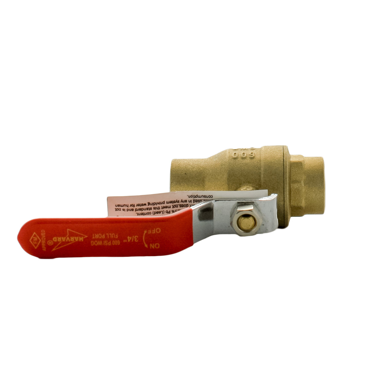 HFBV6 75S 3/4 Inch Sweat Ball Valve - Brass Plumbing Valve for Water, Gas & Oil Applications - Perfect for Home Plumbing, Irrigation Systems & Industrial Use