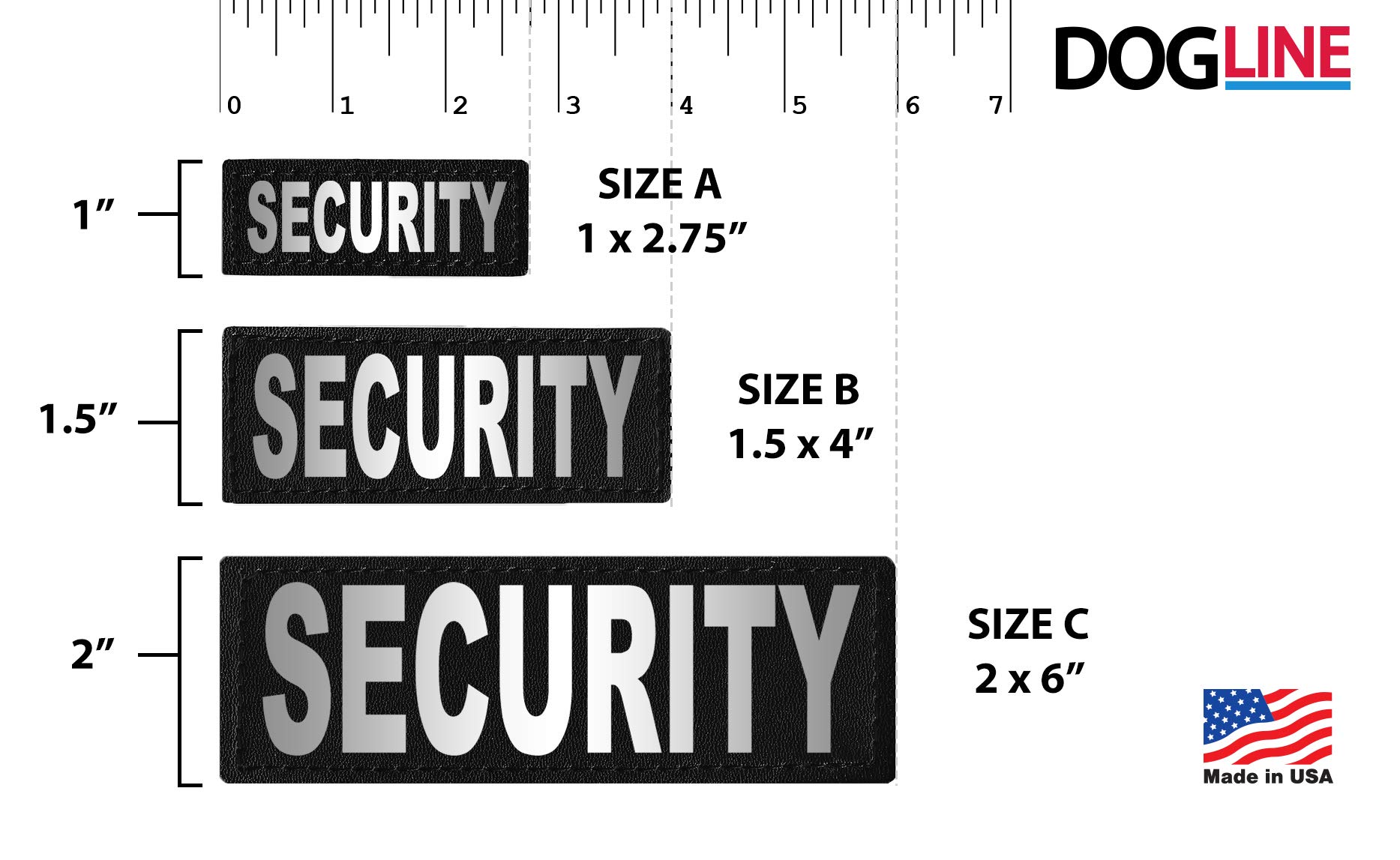 Dogline Security Removable VELCRO Patches - Small & Medium Size for Tactical Gear, Military Uniforms & Outdoor Activities