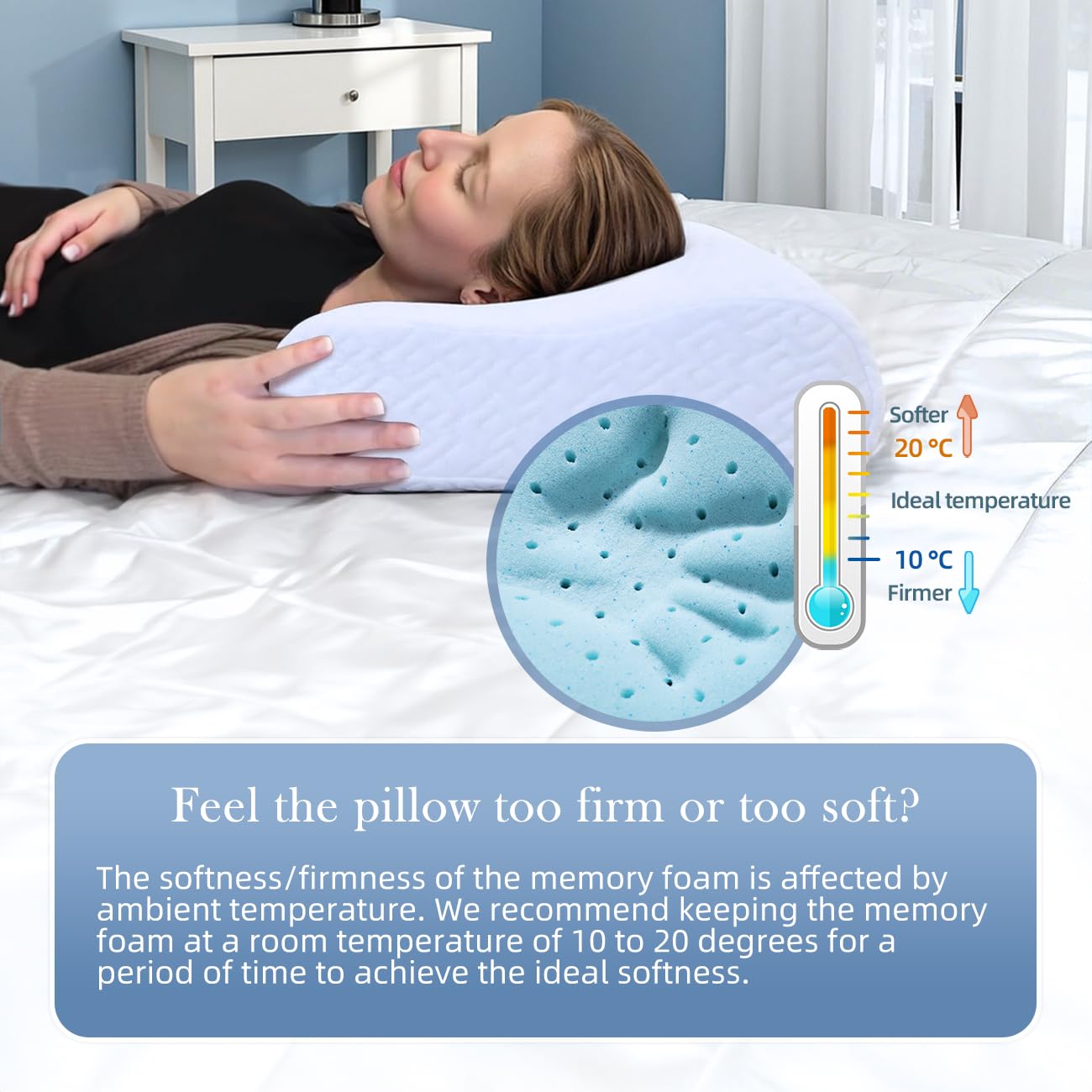 LOFE Contour Pillow - Adjustable Memory Foam Cervical Pillow with 8 Height Options, Medium Firm Support for Neck Pain Relief | CertiPUR-US Certified Cooling Pillow for Side Sleepers & Hot Sleepers | Perfect for Back, Stomach & Side Sleeping Positions