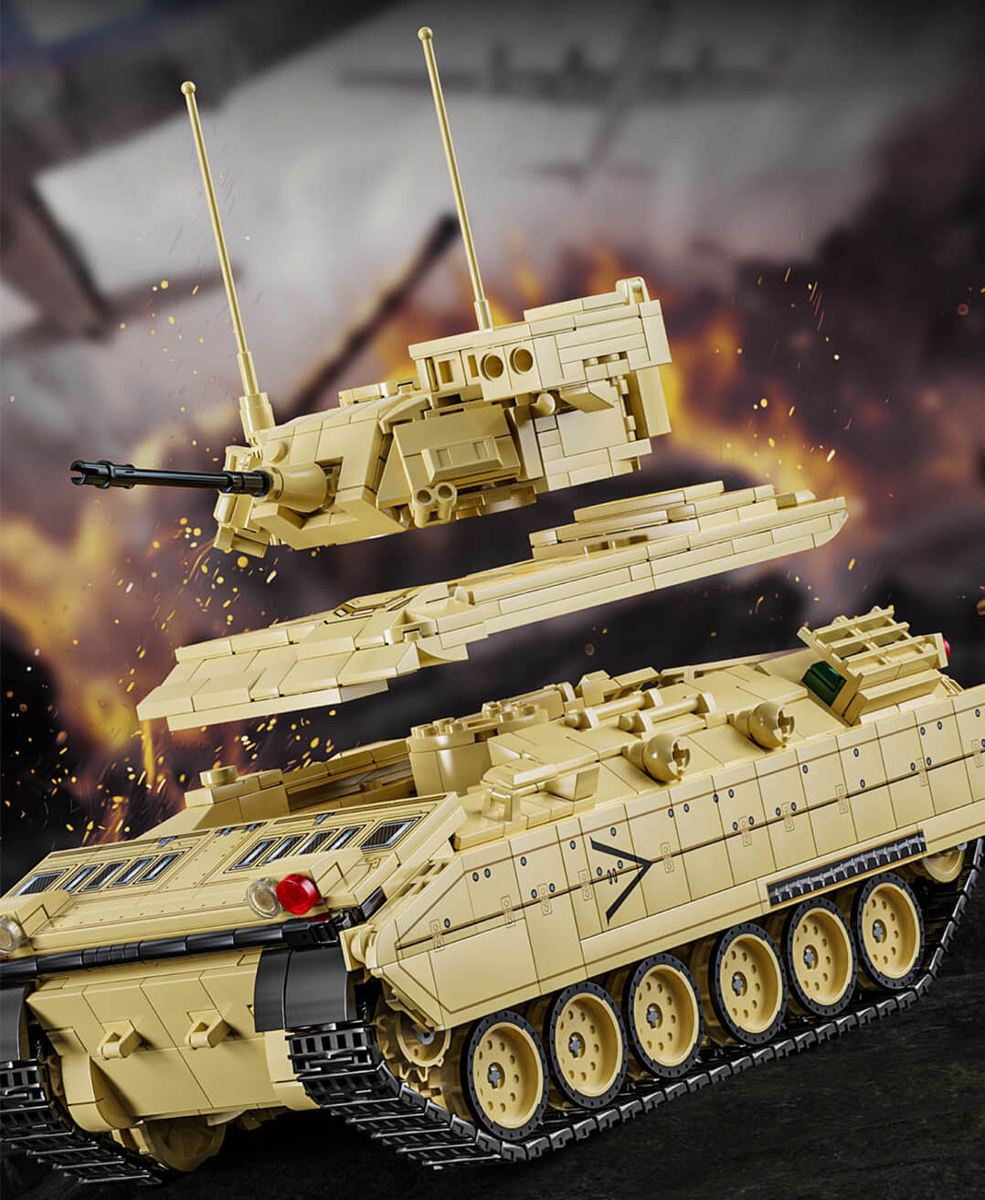 1/35 Scale 12GO 96007 M24 Bradley Infantry Fighting Vehicle Model Kit - Perfect for Military Enthusiasts, Collectors & Diorama Builders
