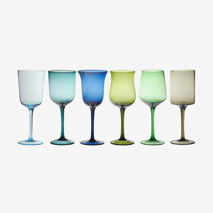 Bitossi Home Nuance Assorted Goblets Set of 6 - Elegant Glassware for Wine, Cocktails & Dinner Parties | Perfect for Entertaining & Home Decor